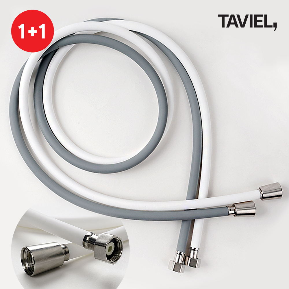 1+1 스테인리스 304 올스텐 국산 의료용 실리콘 샤워호스 1.7m 욕실 샤워기호스 - 상품 이미지