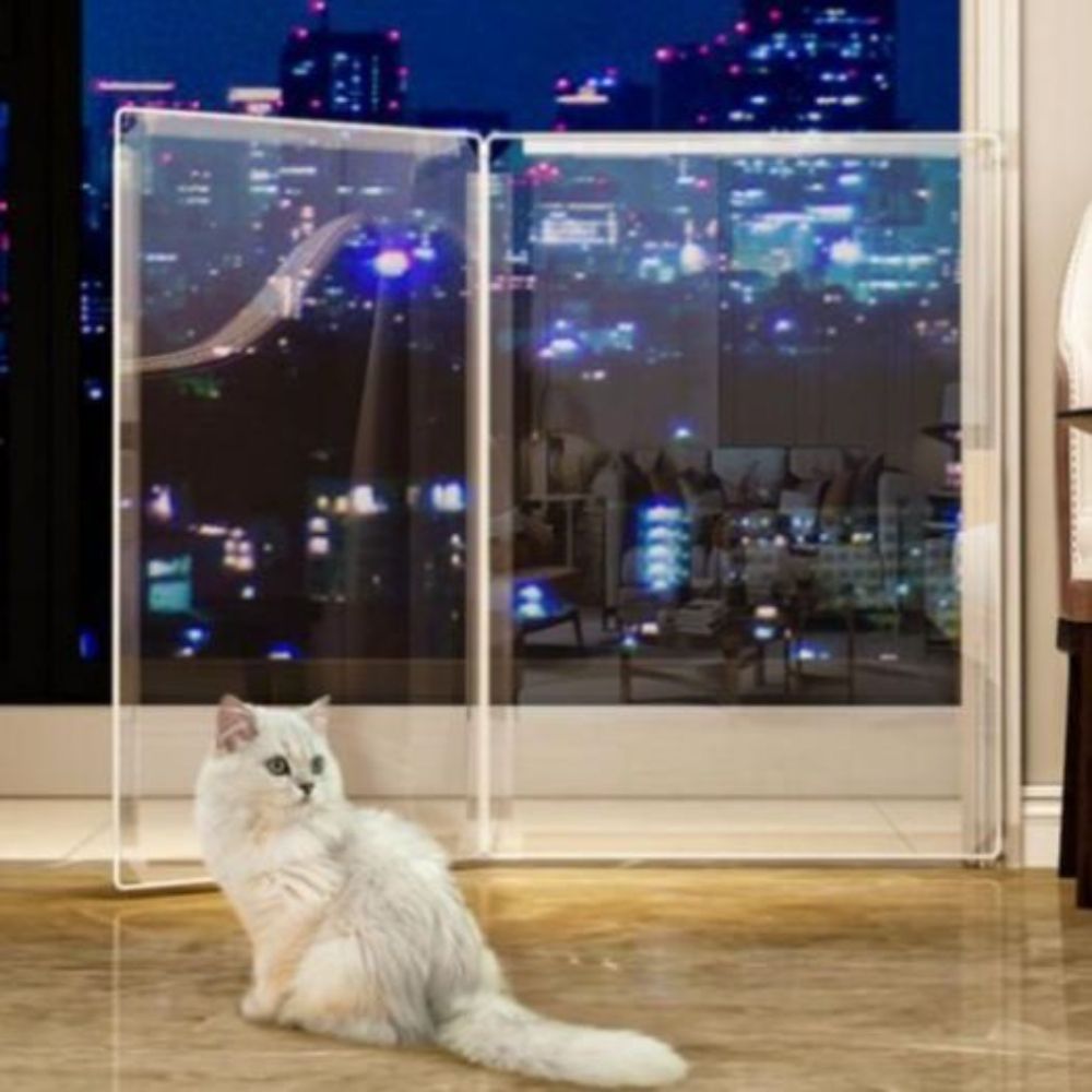 방묘문 방묘창 투명펜스 울타리 고양이 펜스 강아지 70x45cm - 상품 이미지