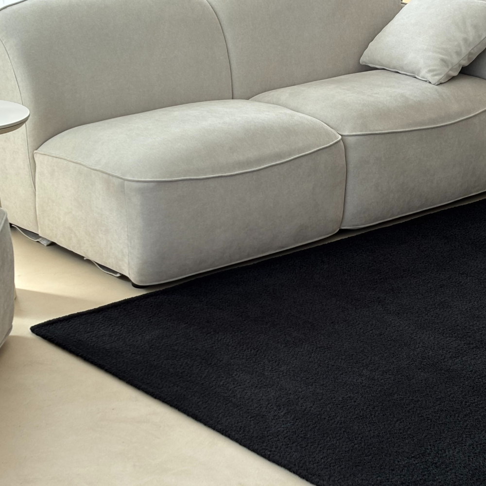 부클레 사계절 러그 거실 인테리어 논슬립 Boucle Rug 콰이엇블랙, 150x200cm - 상세 이미지 3
