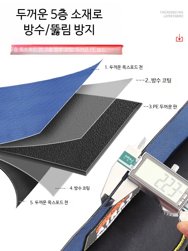 다기능 휴대용 공구 가방 두꺼운 캔버스 소재 목공 전기 작업용 수납함 내구성 견고함 65자 14인치클래식모델 - 상세 이미지 3