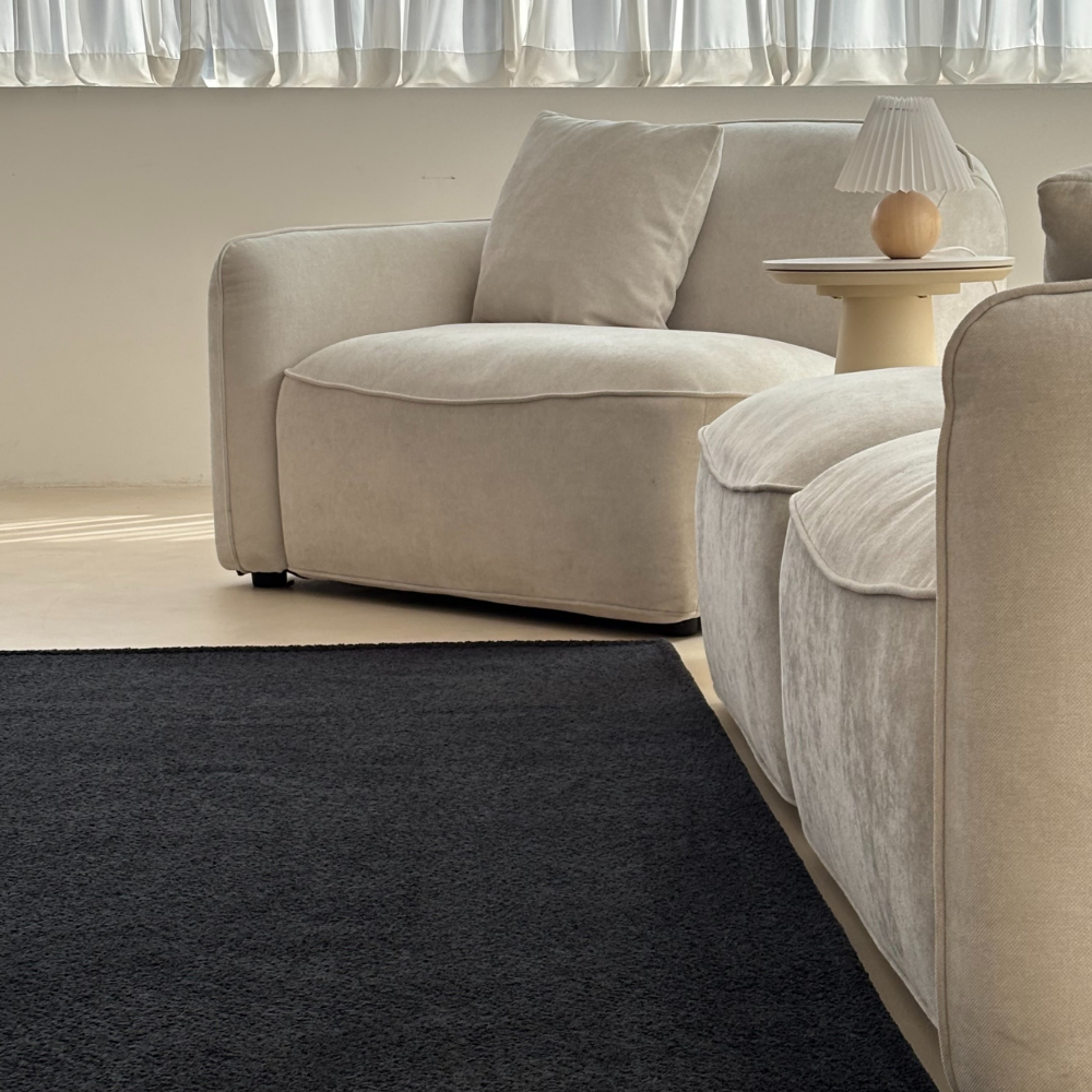 부클레 사계절 러그 거실 인테리어 논슬립 Boucle Rug 콰이엇블랙, 150x200cm - 상세 이미지 4