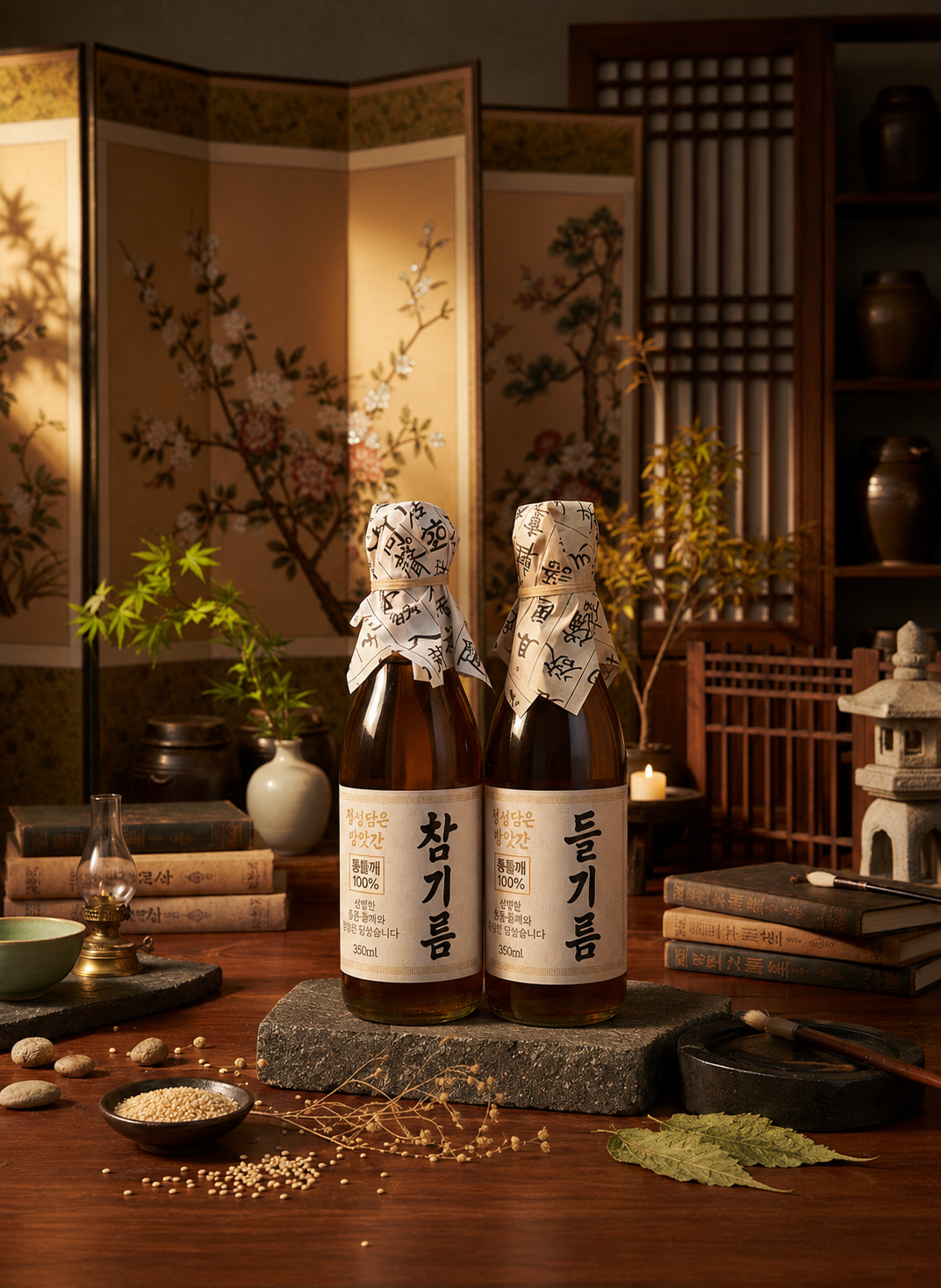 오늘짠 저온압착 통참깨 참기름 350ml, 4개 - 상품 이미지