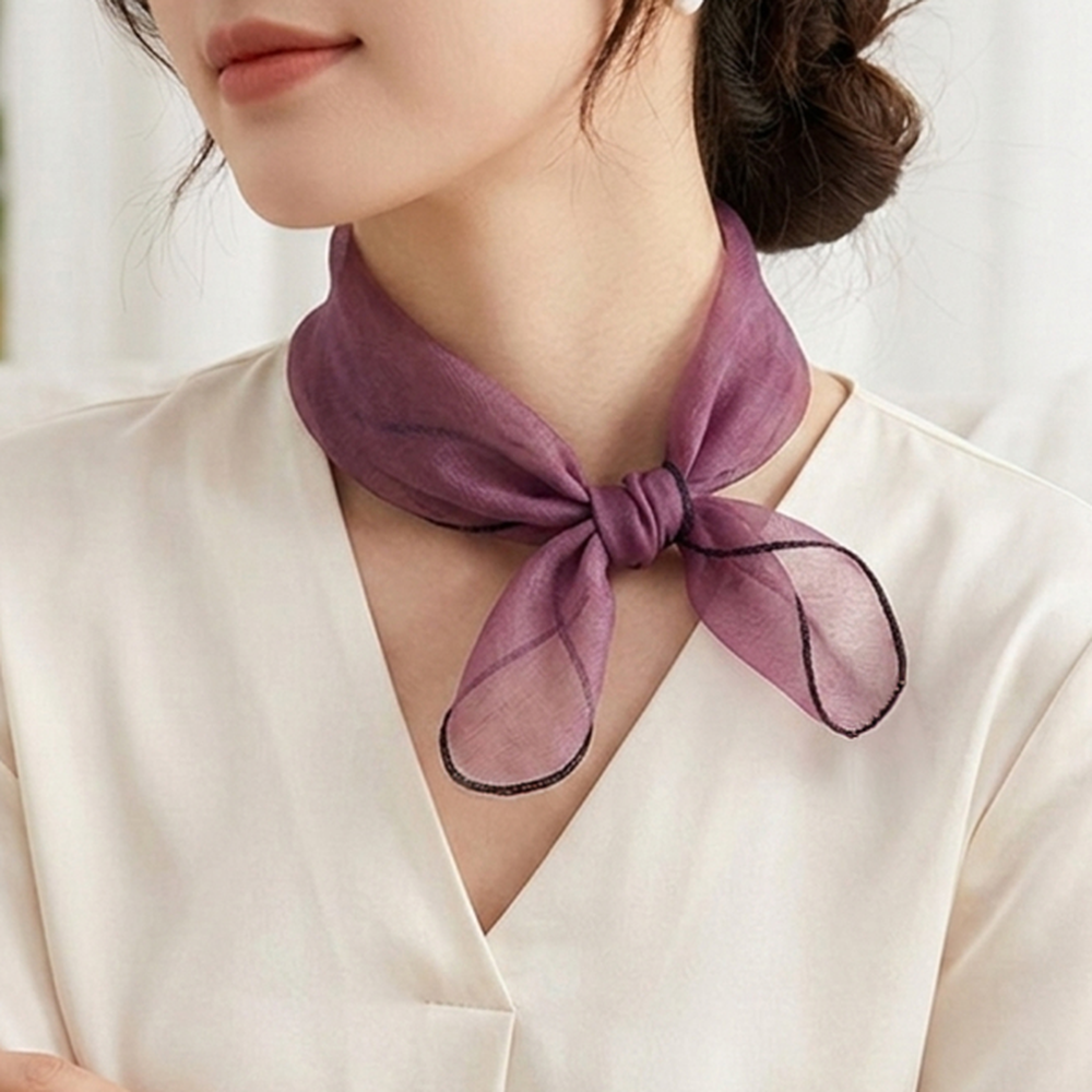 시스루하객룩오간자스카프 롱디자인오피스룩 우아한데일리룩쉬폰스카프 - 상세 이미지 4