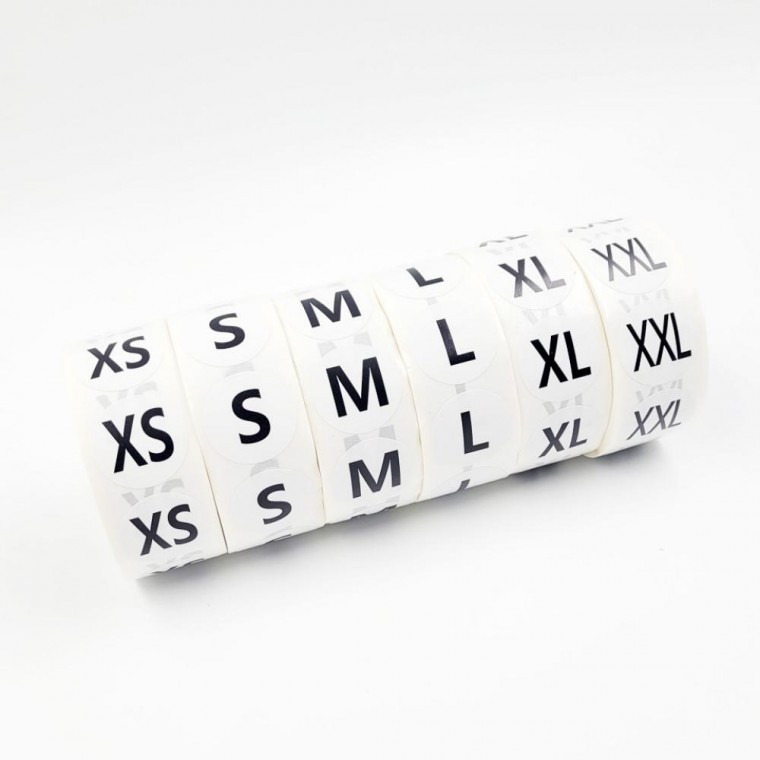 도모아 사이즈 표시 스티커 500장 2.2cm 옷라벨스티커 옷사이즈라벨 대량스티커 - 상품 이미지