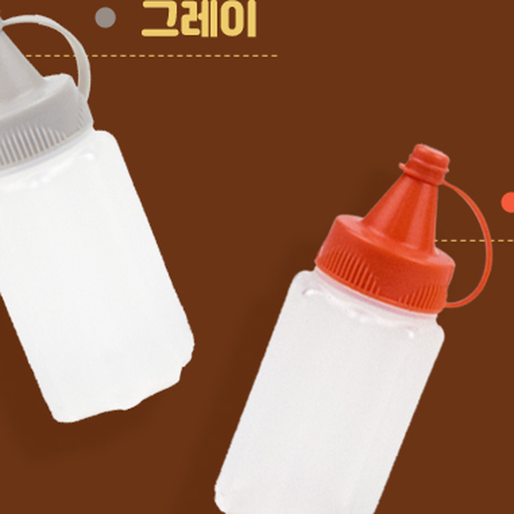 반투명용기드레싱보관소스통 휴대용양념소분양념통 파스텔컬러미니소스통 4p - 상세 이미지 2