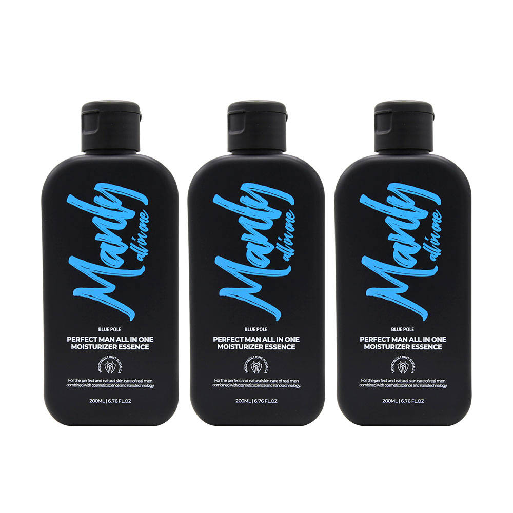 블루폴 남성 올인원 스킨케어 로션 모이스처라이저 에센스 200ml, 3개 - 상품 이미지
