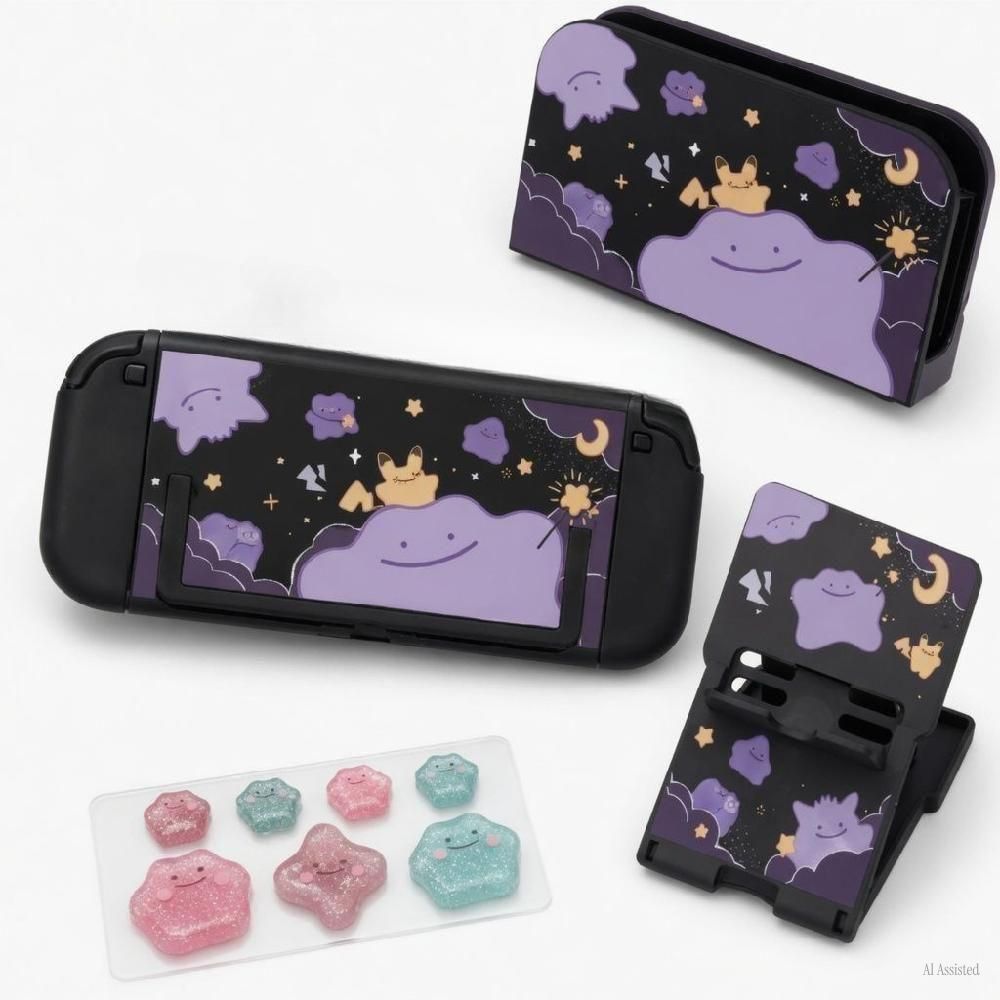 스위치2 포코피아 케이스 메타몽 풀커버 독케이스 파우치 화이트 블랙 풀세트 - 상품 이미지