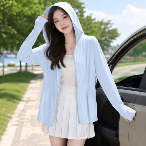 여성 여름 UV차단 냉감 후드집업 바람막이 - 상세 이미지 3