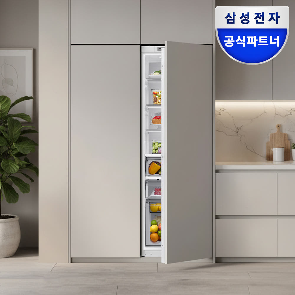 삼성전자 빌트인 2도어 냉장고세트 BRR297231WW+BRZ227200WW 냉장 냉동 489L 1등급 가구부착형 메탈쿨링 상품 이미지
