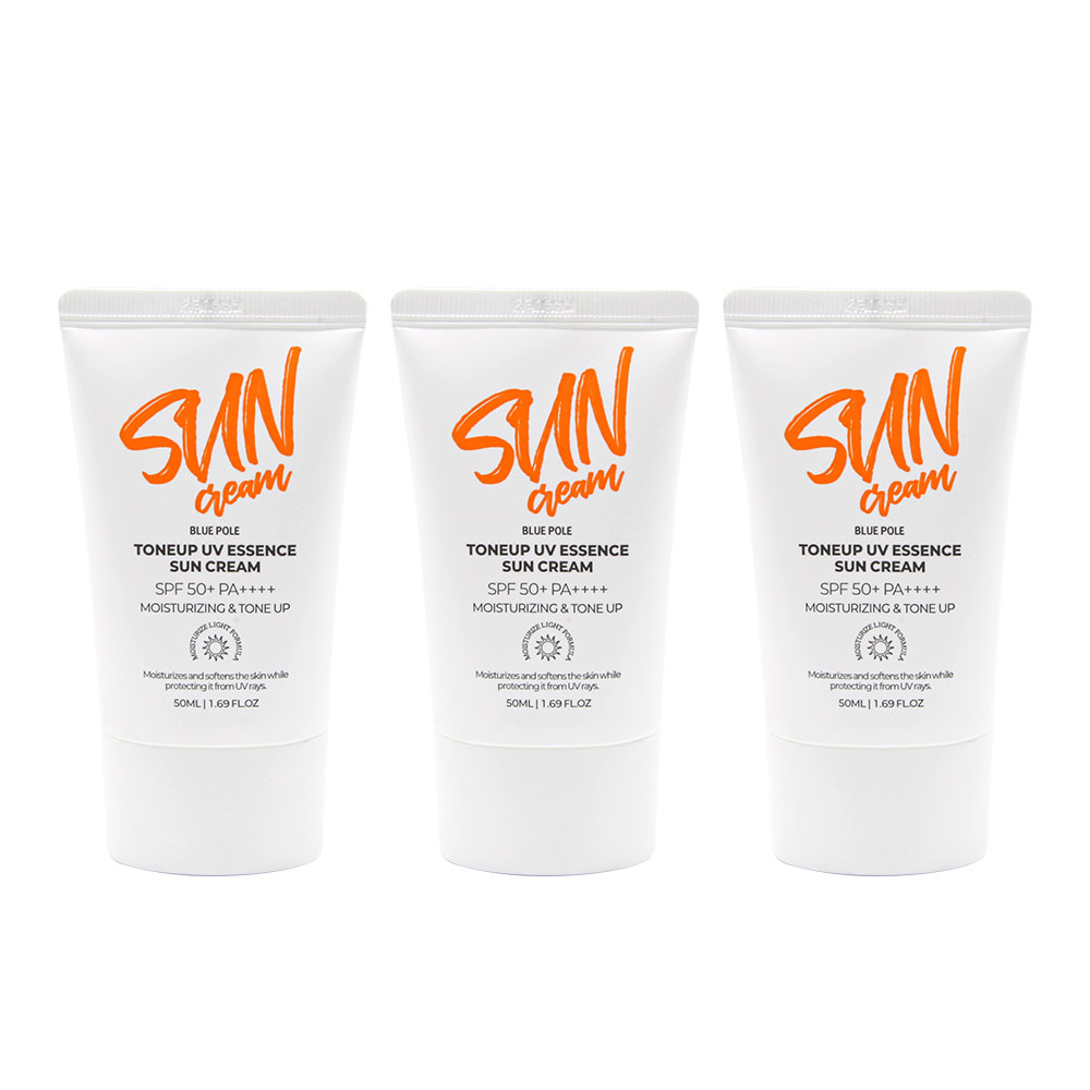 블루폴 UV에센스 톤업 선크림 SPF 50+ 자외선차단 선케어 선블럭 50ml, 3개 - 상품 이미지