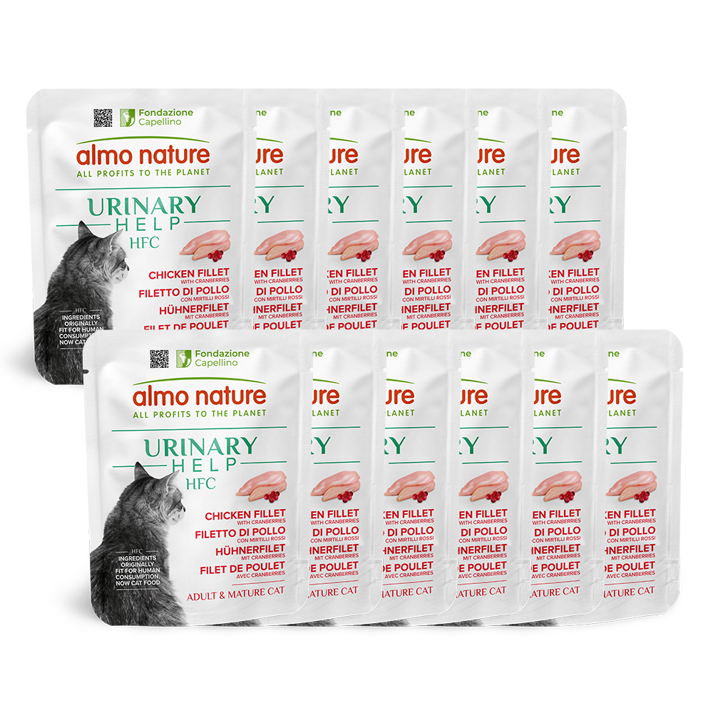 알모네이쳐 캣 파우치 HFC 유리너리 헬프 기능성 습식사료 닭안심살+크랜베리, 50g, 12개 - 상품 이미지