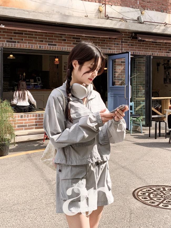 카고 크롭 집업 숏팬츠 셋업 st2832 상품 이미지