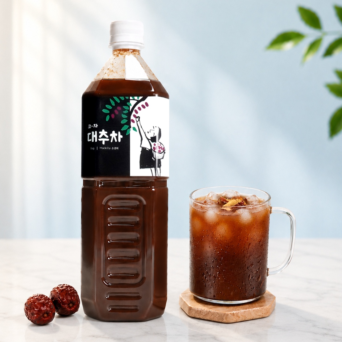 허밍테이블 코-자 대추차 설탕무첨가 경산대추 1L 1병 - 상품 이미지