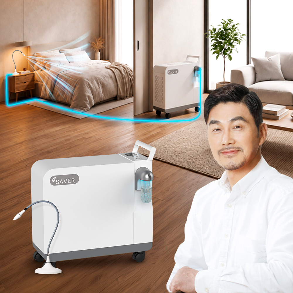 [무설치 대용량] 가정용 산소발생기 세이버 오투나라 이동형 집중케어 공기정화 산소공급기 KSO-1205H - 상품 이미지