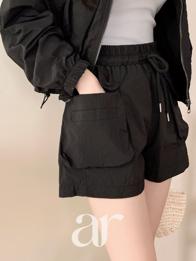 카고 크롭 집업 숏팬츠 셋업 st2832 상품 이미지