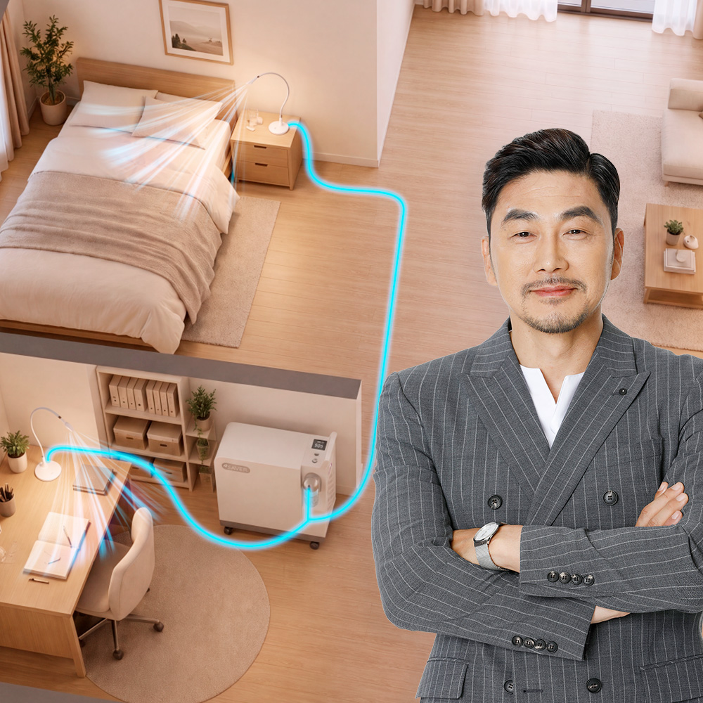 [무설치 대용량] 가정용 산소발생기 세이버 오투나라 이동형 집중케어 공기정화 산소공급기 KSO-1205H - 상세 이미지 4