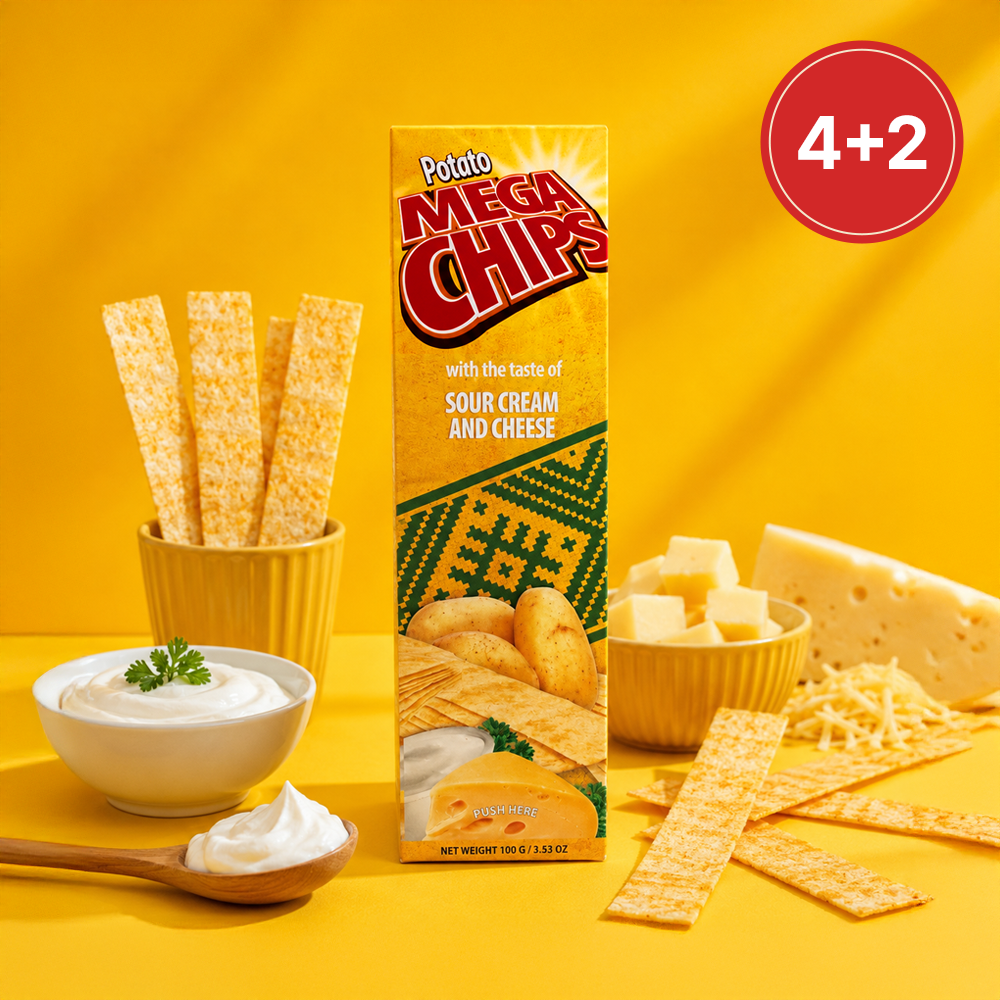 [100% 증정 이벤트] 감자칩 포테이토칩 포테이토 메가칩스 사우어크림 앤 치즈, 100g, 6개 - 상품 이미지