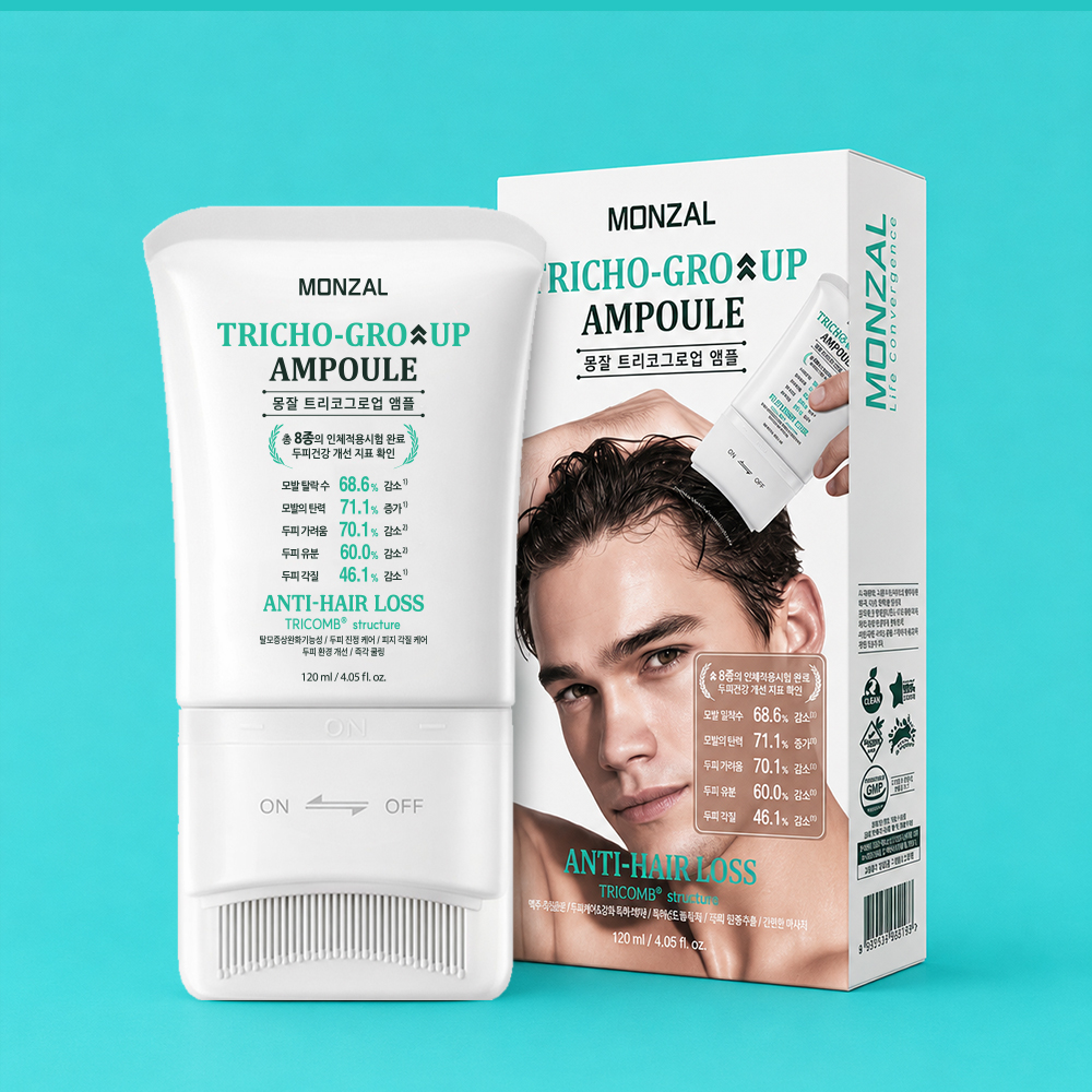 [허성범PICK]몽잘 트리코그로업 트리콤브러시 탈모증상완화 기능성 두피앰플 120ml - 상세 이미지 2