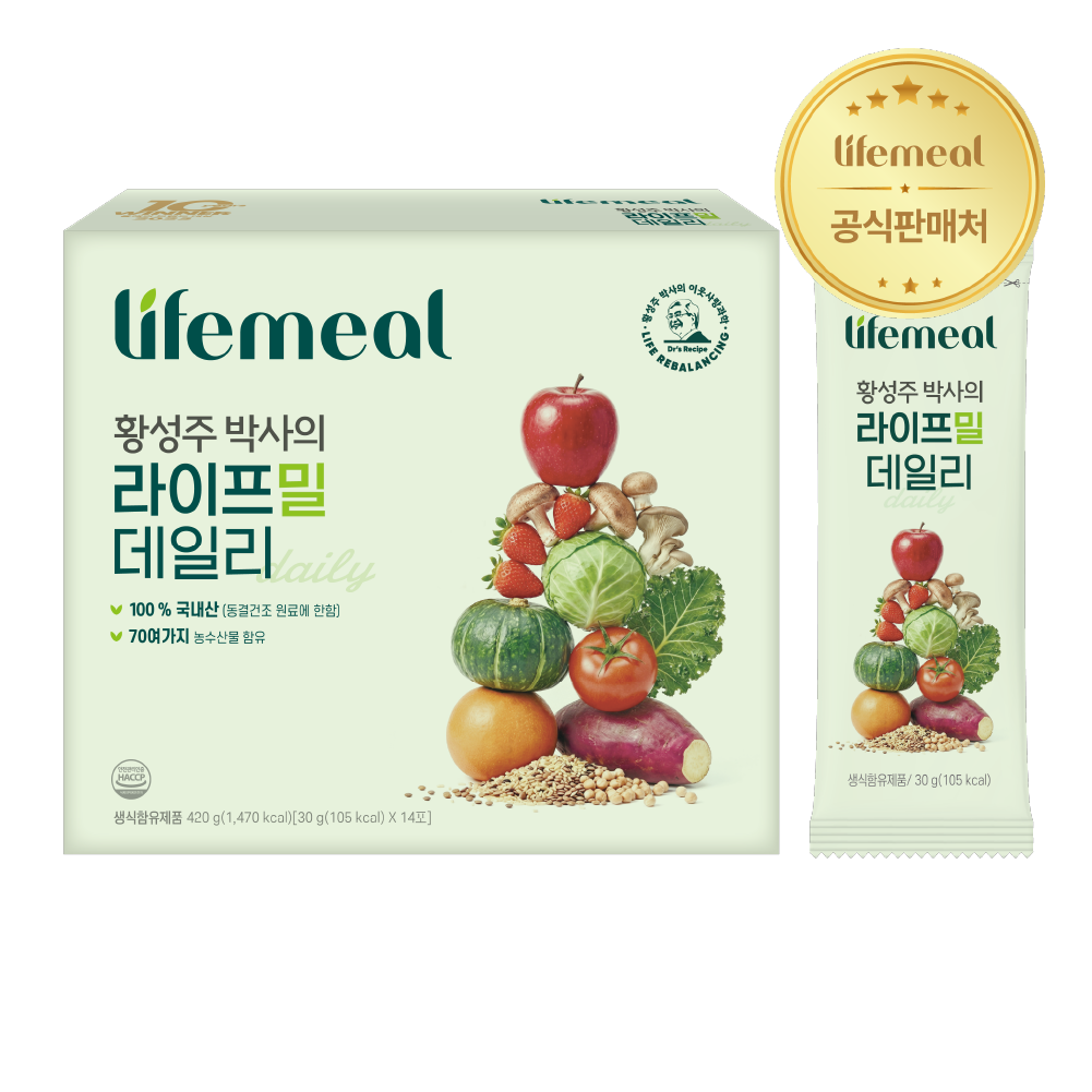 황성주 박사의 라이프밀 데일리 아침 식사 대용 야채 동결건조 생식 30g, 14포, 4개 - 상세 이미지 2