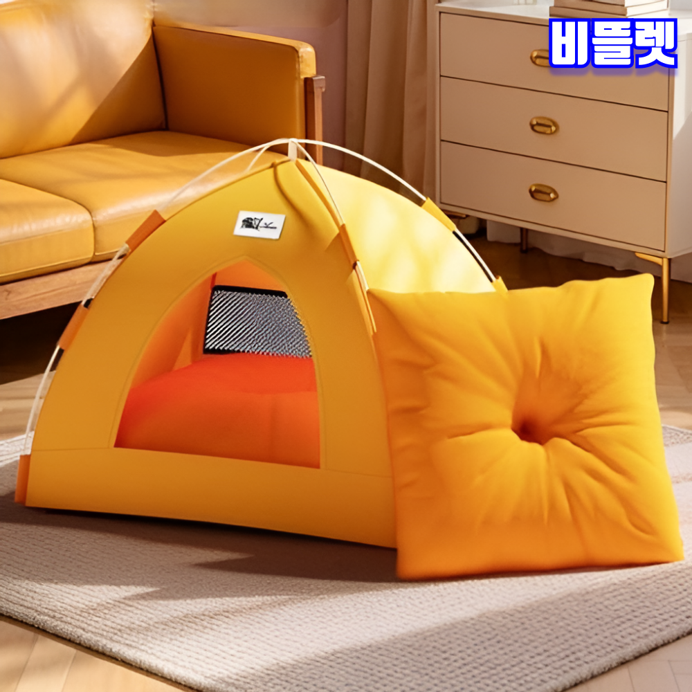 비뜰렛 고양이 텐트 숨숨집 동굴 강아지집 애견 하우스 방석 포함 - 상세 이미지 2
