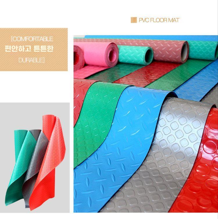 PVC 발판 미끄럼방지 고무 목욕탕 욕실 세탁실 욕실매트 건식 레드 1x1m - 상세 이미지 4