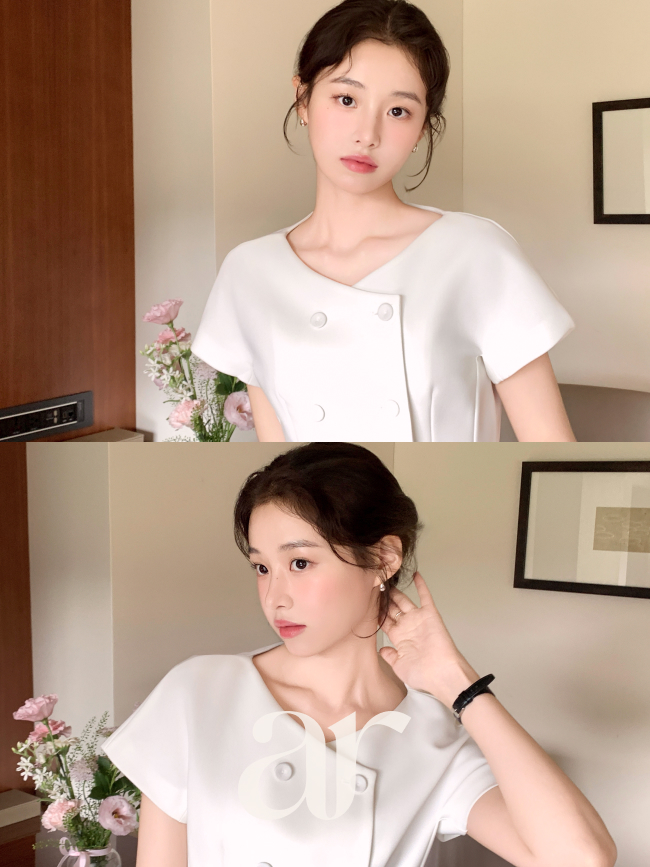 (국내제작) 투버튼 반팔 블라우스 자켓 jk3099 이미지 7