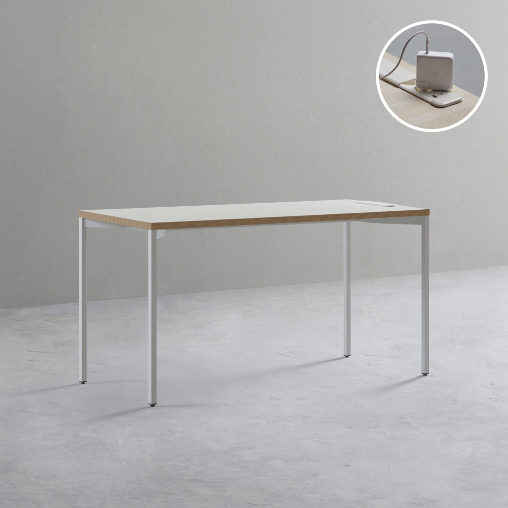 데스커 노트북 책상 1400x600mm, 화이트 - 상품 이미지
