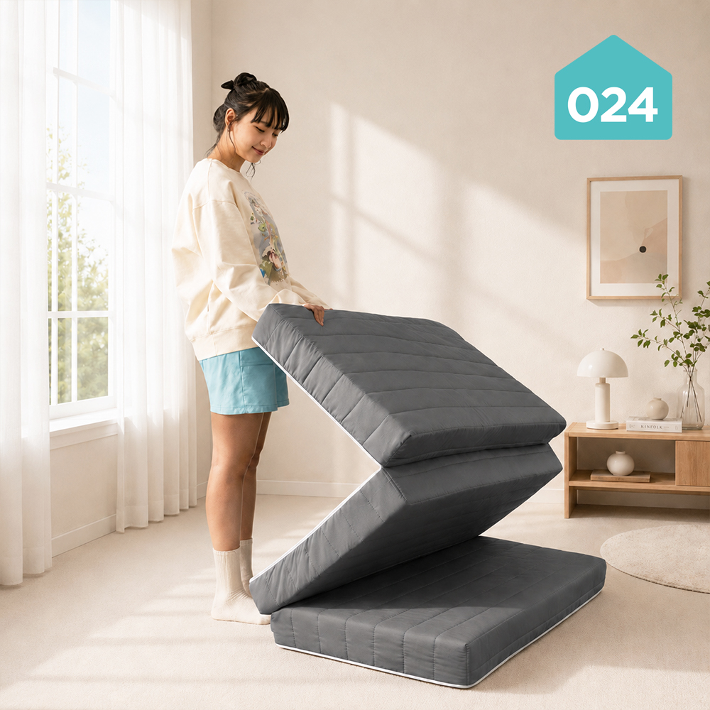 024홈 국민토퍼 3단 접이식 매트리스 푹신한 8cm 퀸 - 상품 이미지