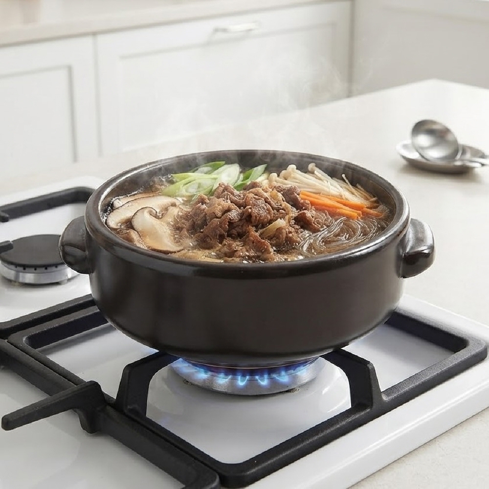 수궁 세라믹 된장 찌개 불고기 무균열 내열 전골 뚝배기 18.3cm 이미지 7