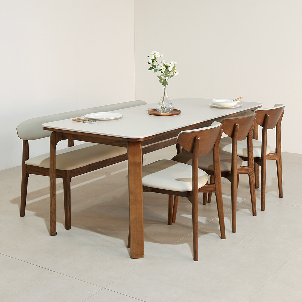 스코나 셀렉트 애쉬원목 포세린 세라믹 1800 6인 식탁 테이블 - 상세 이미지 2