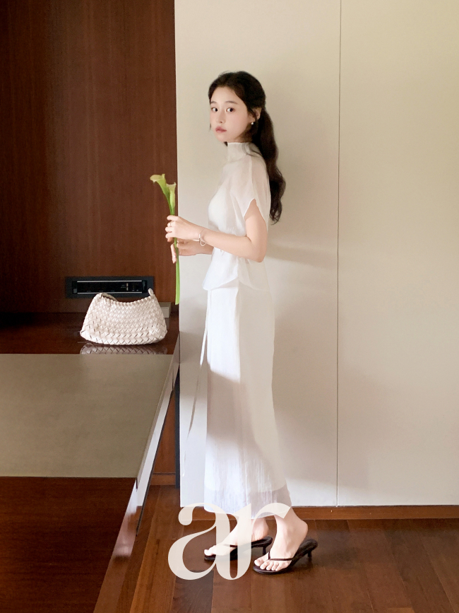 (국내제작) 오간자 텐셀 롱 스커트 sk7866 이미지 8