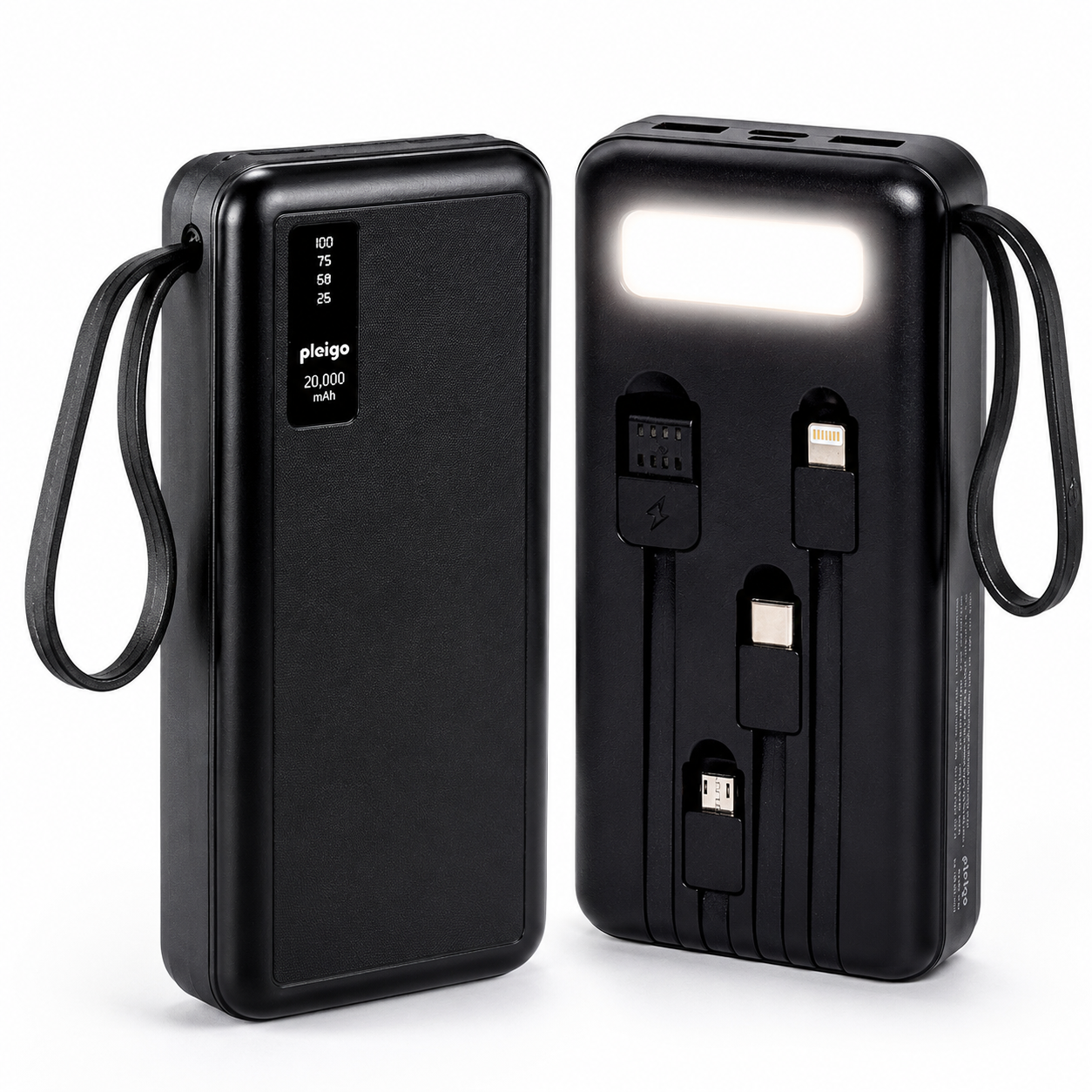 보조배터리 20000mAh 5개 동시충전 LED플래쉬 대용량 고속충전 기내반입 - 상품 이미지
