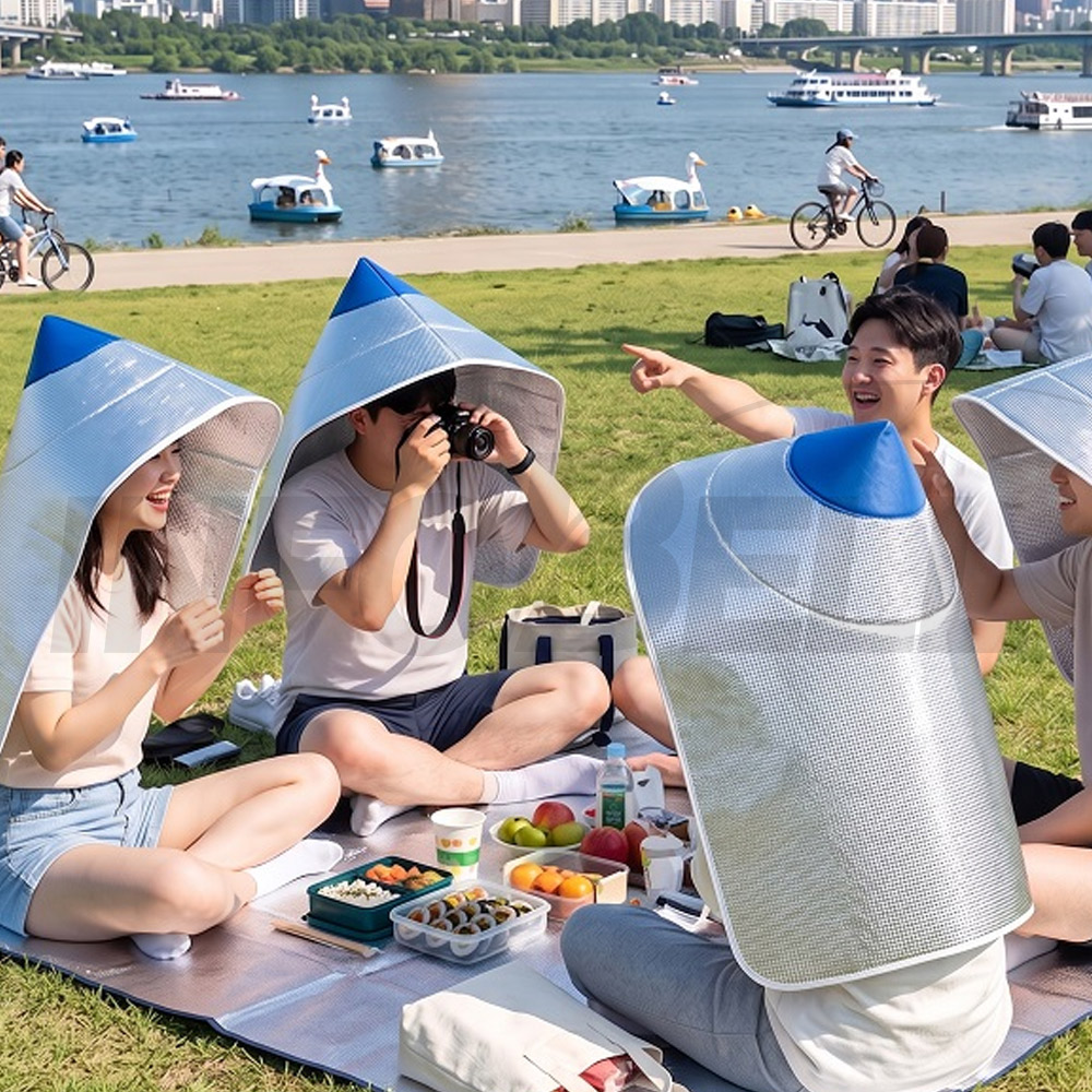 햇빛가리개 올캡 자외선 차단 모자 남자 여자 공용 농사 밭일 낚시 여름 방수 알루미늄 차단막 썬캡 - 상세 이미지 5