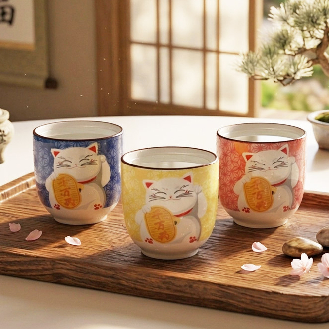 일본 도자기 물컵 홈카페 물잔 도자기컵 3color - 상세 이미지 3