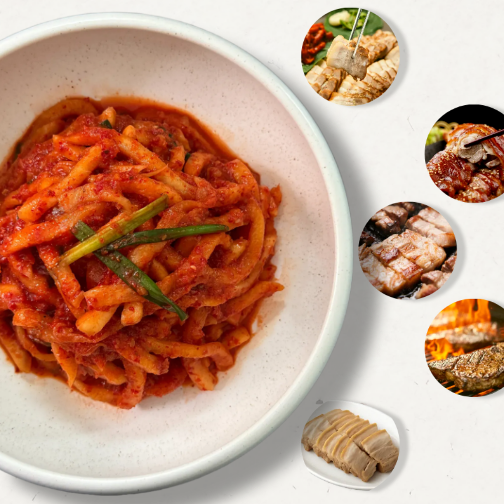 보쌈무김치 보쌈용 무생채 무채 수육무 돼지고기 업소용 반찬 전라도 1kg, 1개 이미지 7