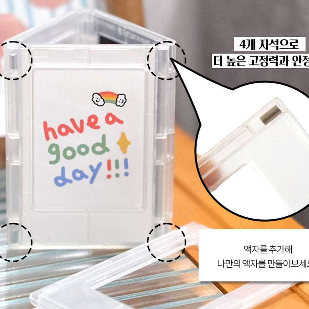 다용도활용냉장고고정자석액자 사진전시메모고정미니액자 포토카드데스크테리어 블랙 - 상세 이미지 2