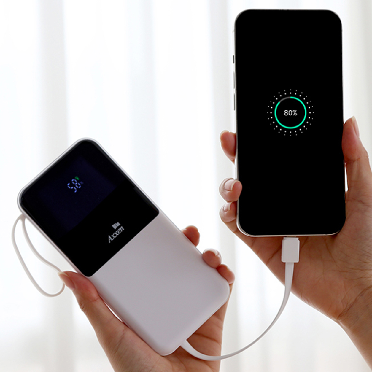 보조배터리 10000mAh 고속충전 케이블일체형 기내반입 8핀 C타입 USB타입 - 상세 이미지 3