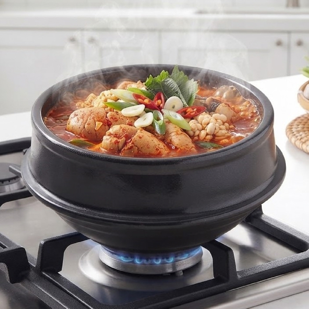 돌쇠 뚝배기 된장 찌개 미니 계란찜 삼계탕 뚝배기 그릇 16.2cm - 상품 이미지