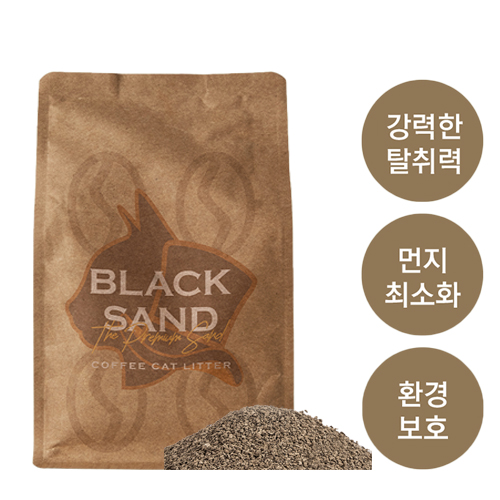 고양이 모래 블랙샌드 커피박 천연 해초 추출물 사막화방지 탈취 응고 3.5kg, 1개 - 상세 이미지 2