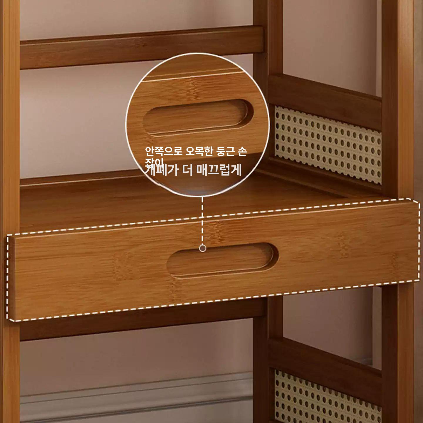 원목 미니 책장 책상위 소형 수납선반 데스크 책상정리 가정용 티 컬러 2단 40cm 서랍 미포함 이미지 6
