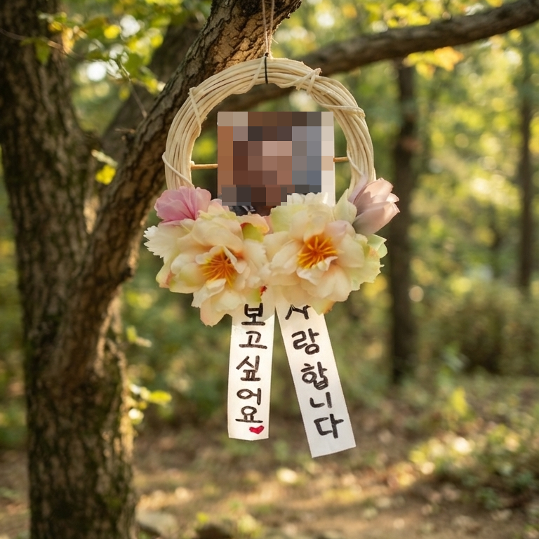 가더GADE 4AP 수목장꾸미기 꽃리스 사진장식 추모문구 야외 비석 납골당 봉안당 - 상품 이미지