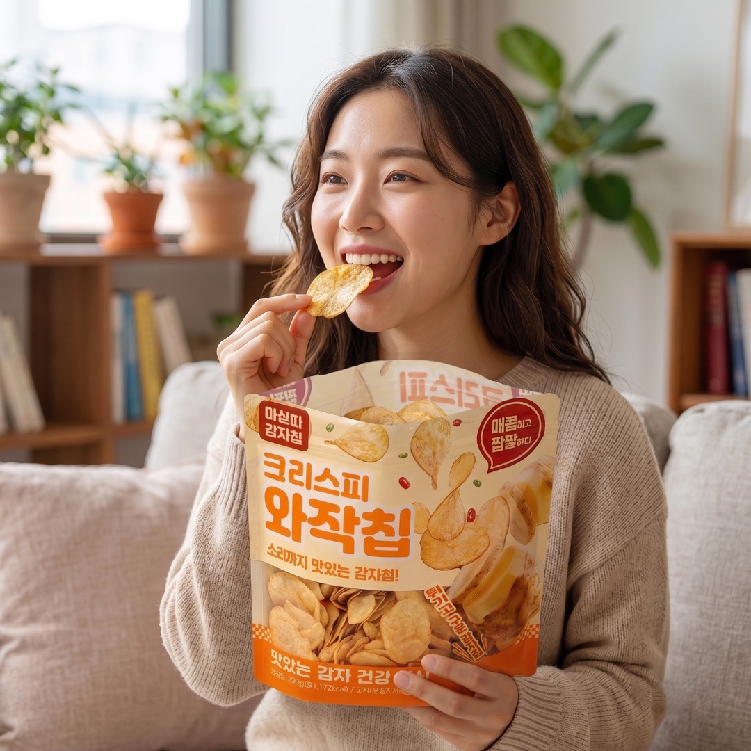 마싣따감자칩 크리스피 와작칩 320g 맥주안주 주전부리 간식 스낵 매콤짭짤 - 상세 이미지 2