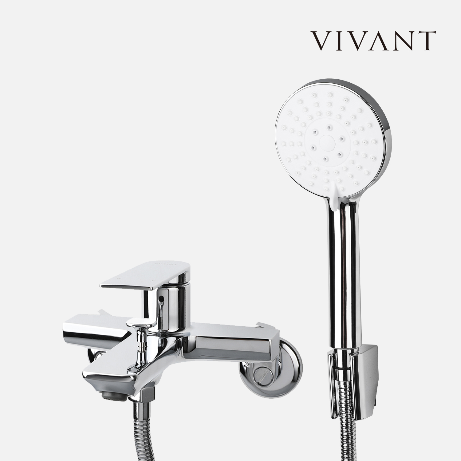 샤워욕조수전 욕실수도꼭지 CA600 CR 크롬 유광 벽붙이형 샤워기 비반트 VIVANT - 상품 이미지