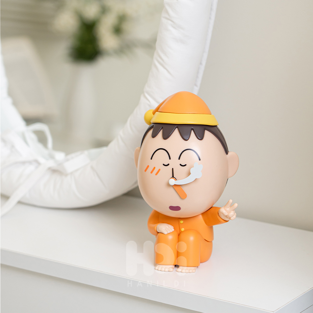레토 짱구는못말려 맹구 콧물 알람시계 탁상시계 아날로그 저소음 집들이 인테리어선물 상품 이미지