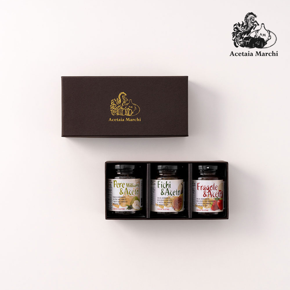 마르치 이탈리아 모데나 IGP 유기농 발사믹 잼 (무화과+서양배+딸기) 3종 선물세트 - 상품 이미지