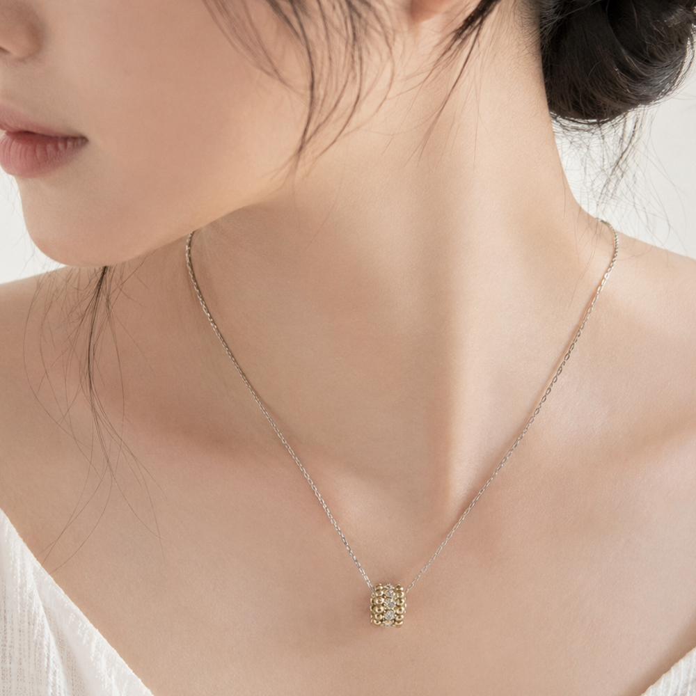 다이아 롱델 링 펜던트 볼 천연 랩 루미 레이어드 여자 친구 기념일 선물 생일 데일리 - 상세 이미지 4