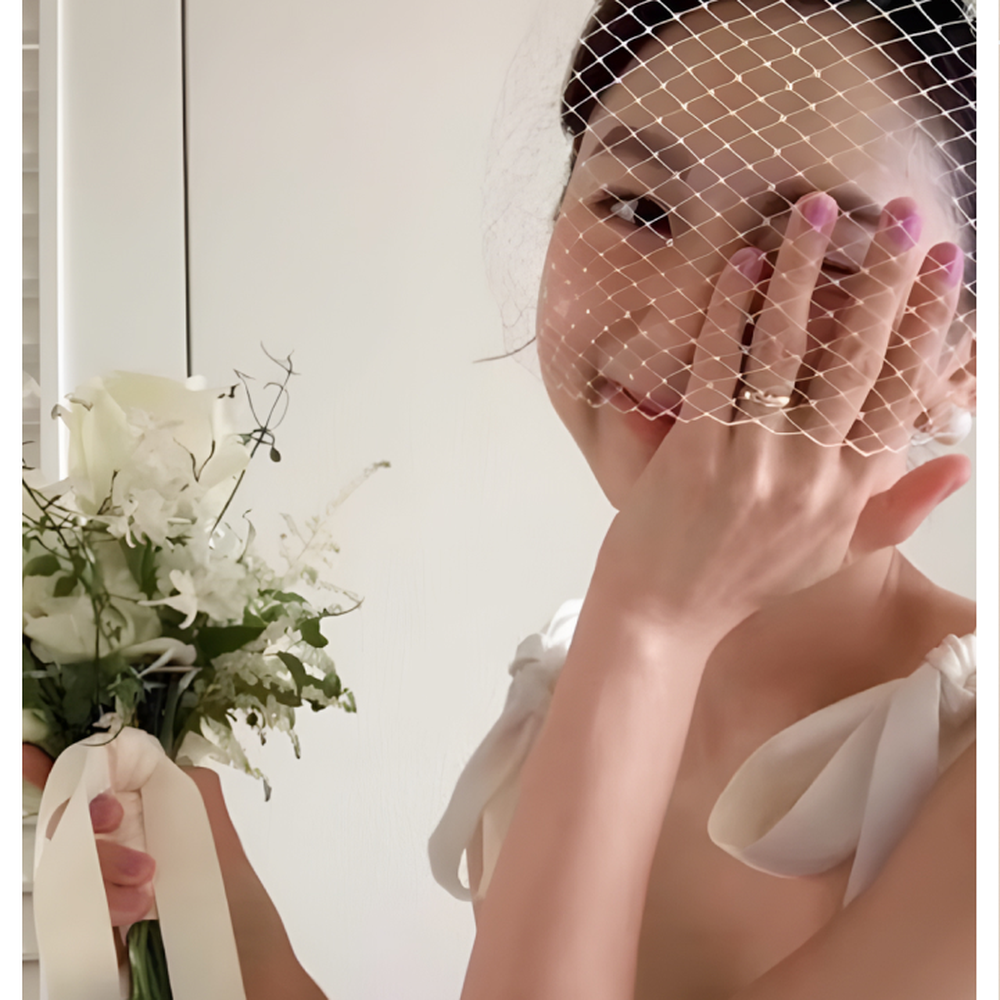 고급스러운신부헤어 로맨틱감성웨딩베일 셀프촬영스냅촬영리본베일 - 상세 이미지 3