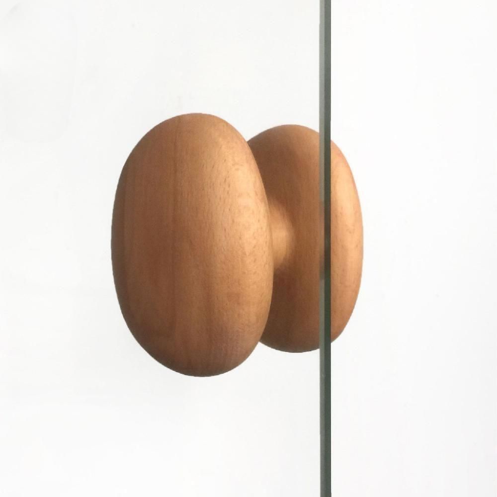 우드 핸들 문고리 엔틱 손잡이 도어 원목 중문 교체 6x8cm - 상품 이미지