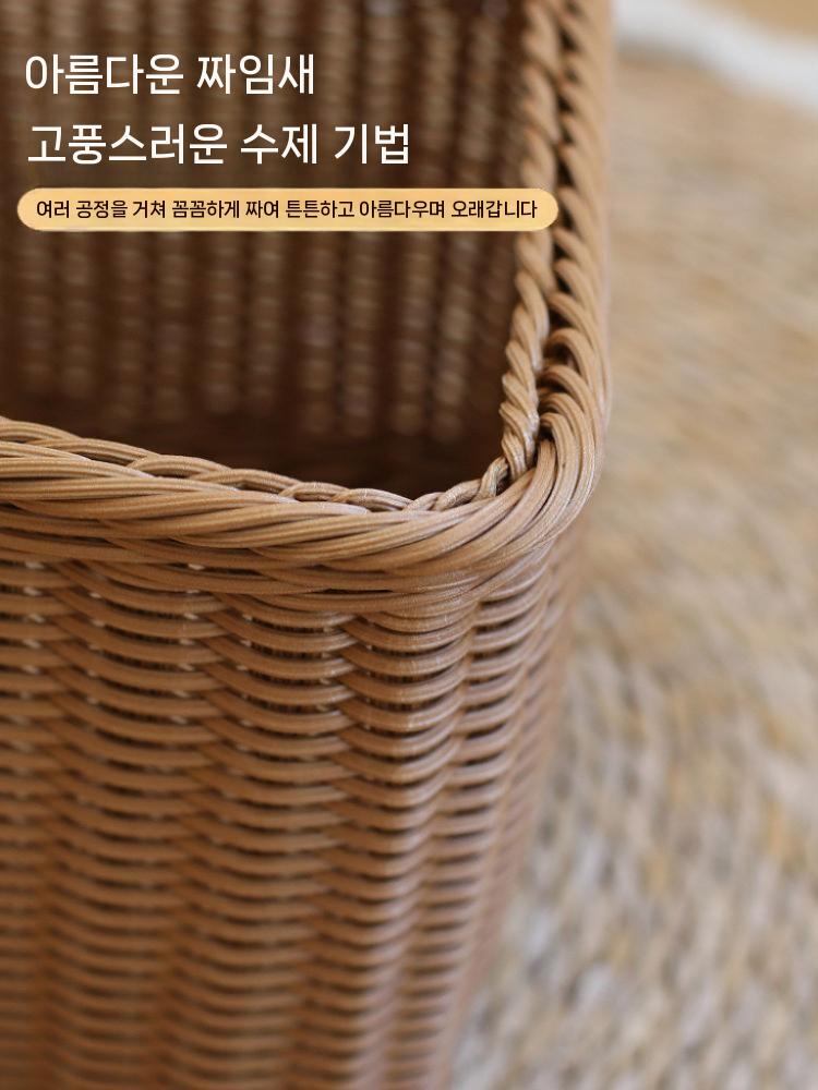 라탄바구니 정리함 삼각 수납바스켓 인테리어 소품정리 32.5x24.5x8.5cm 이미지 6