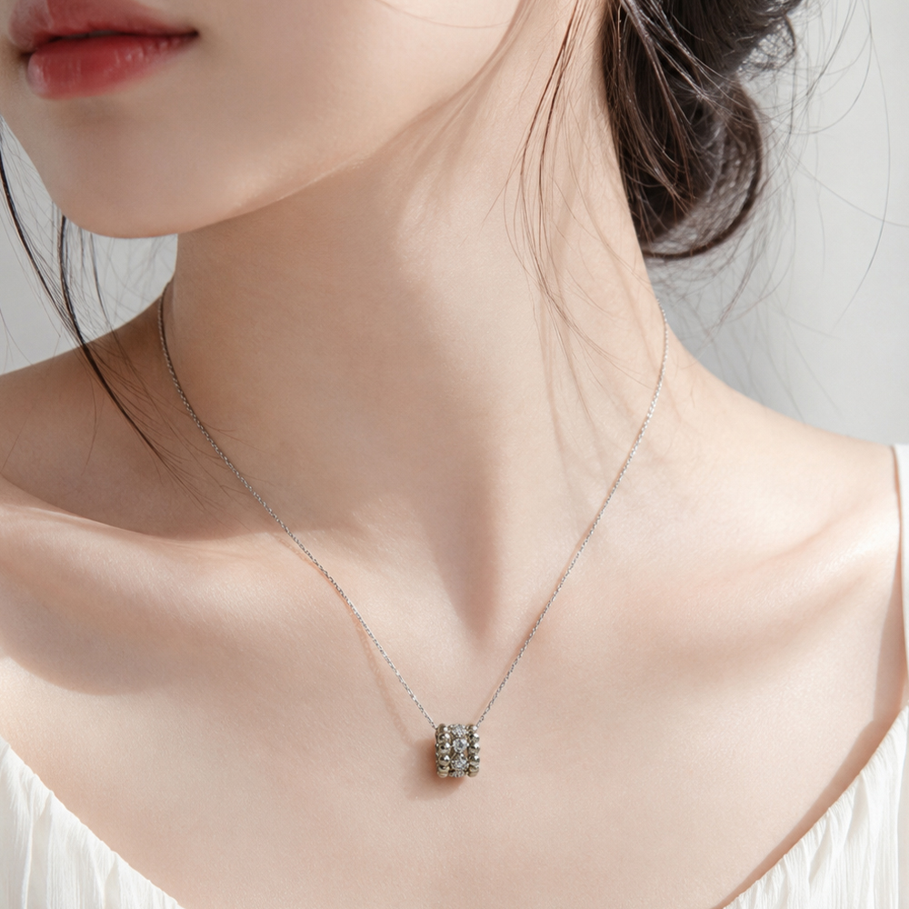다이아 롱델 링 펜던트 볼 천연 랩 루미 레이어드 여자 친구 기념일 선물 생일 데일리 - 상세 이미지 2